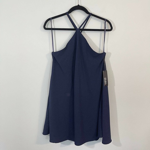 Lulus Dresses & Skirts - Lulu's Navy High Gear Halter Mini Shift Dress